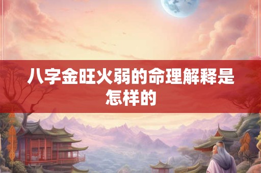 八字金旺火弱的命理解释是怎样的