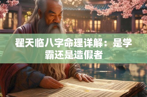 翟天临八字命理详解：是学霸还是造假者