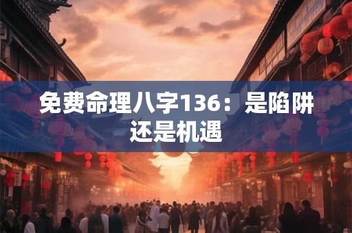 免费命理八字136：是陷阱还是机遇