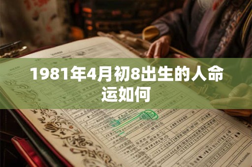 1981年4月初8出生的人命运如何