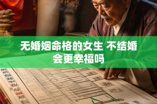 无婚姻命格的女生 不结婚会更幸福吗