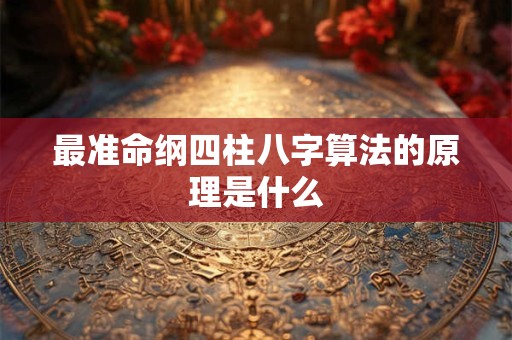 最准命纲四柱八字算法的原理是什么
