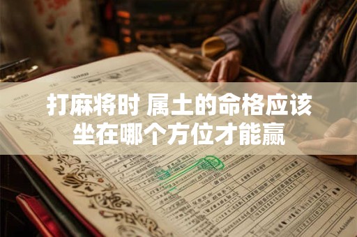 打麻将时 属土的命格应该坐在哪个方位才能赢