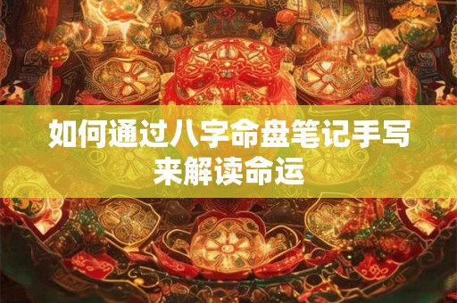 如何通过八字命盘笔记手写来解读命运