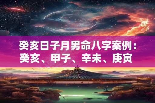 癸亥日子月男命八字案例：癸亥、甲子、辛未、庚寅 这个八字如何解读