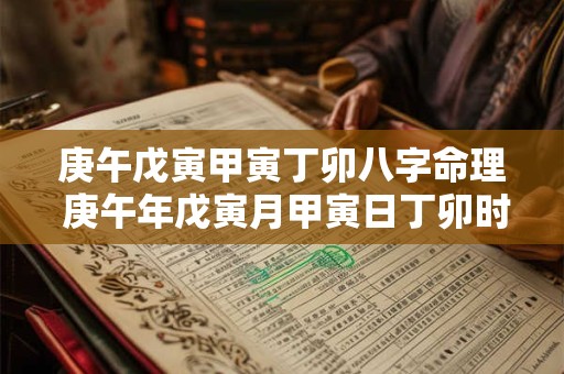 庚午戊寅甲寅丁卯八字命理 庚午年戊寅月甲寅日丁卯时命运如何