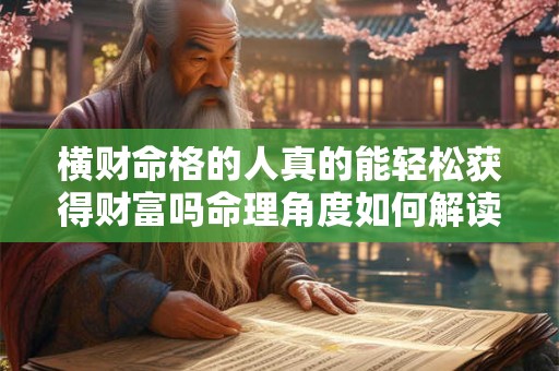 横财命格的人真的能轻松获得财富吗命理角度如何解读