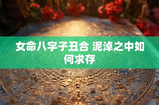 女命八字子丑合 泥淖之中如何求存