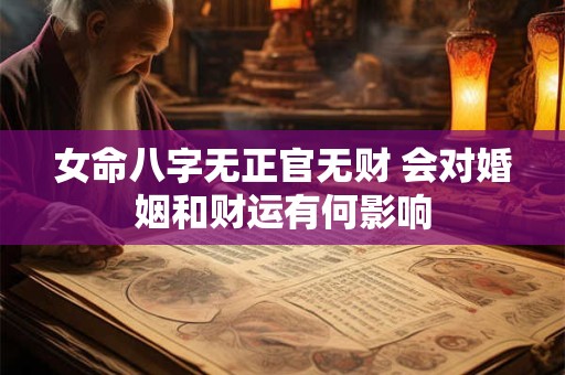 女命八字无正官无财 会对婚姻和财运有何影响