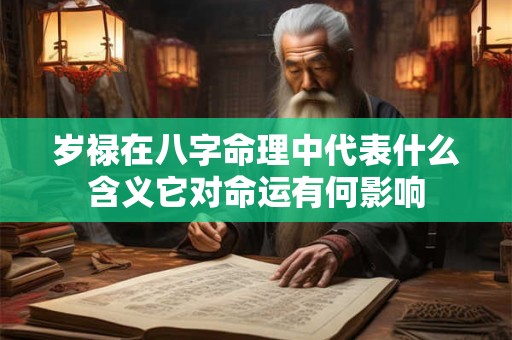 岁禄在八字命理中代表什么含义它对命运有何影响