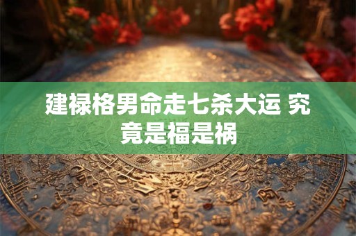 建禄格男命走七杀大运 究竟是福是祸