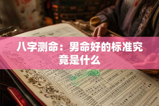 八字测命：男命好的标准究竟是什么