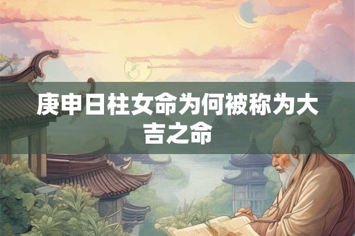庚申日柱女命为何被称为大吉之命