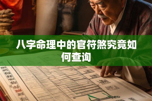 八字命理中的官符煞究竟如何查询