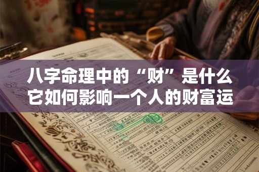八字命理中的“财”是什么它如何影响一个人的财富运势