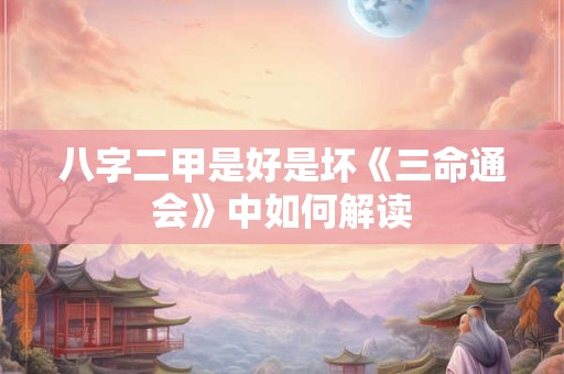 八字二甲是好是坏《三命通会》中如何解读