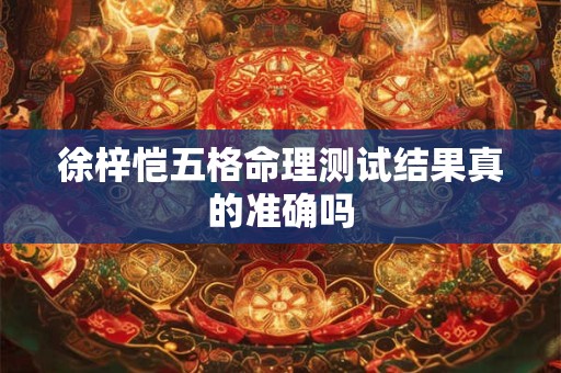 徐梓恺五格命理测试结果真的准确吗