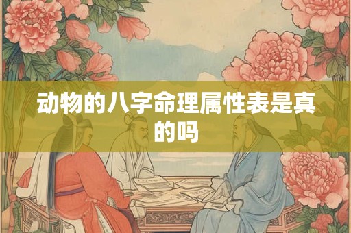 动物的八字命理属性表是真的吗