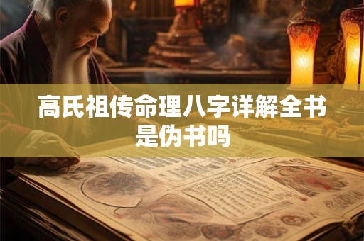 高氏祖传命理八字详解全书是伪书吗