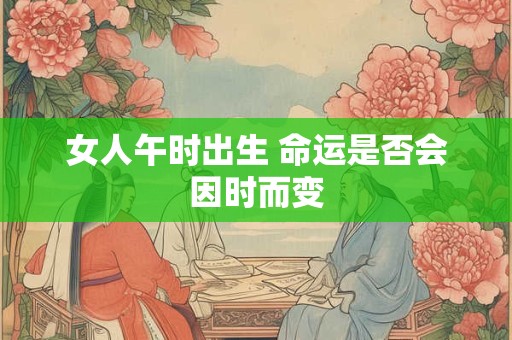 女人午时出生 命运是否会因时而变