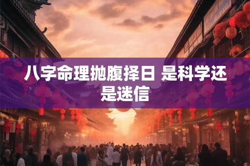 八字命理抛腹择日 是科学还是迷信