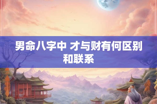 男命八字中 才与财有何区别和联系