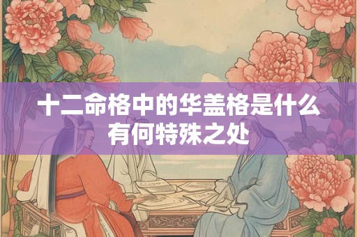 十二命格中的华盖格是什么有何特殊之处