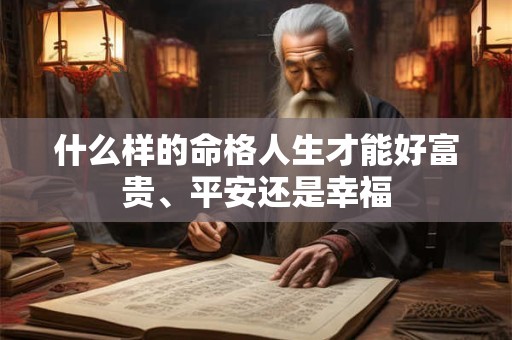 什么样的命格人生才能好富贵、平安还是幸福