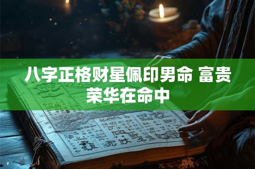八字正格财星佩印男命 富贵荣华在命中 八字正格财星佩印男命 富贵荣华在命中