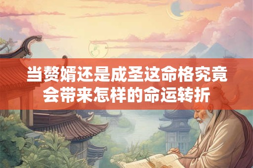当赘婿还是成圣这命格究竟会带来怎样的命运转折