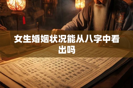 女生婚姻状况能从八字中看出吗