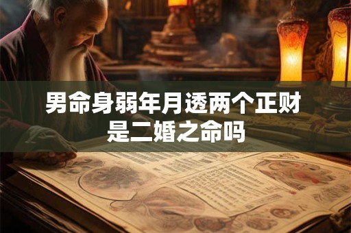 男命身弱年月透两个正财 是二婚之命吗