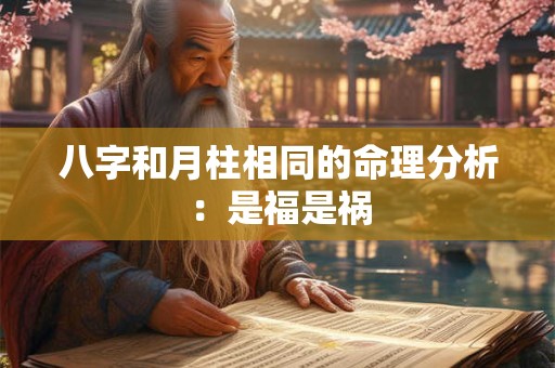 八字和月柱相同的命理分析：是福是祸