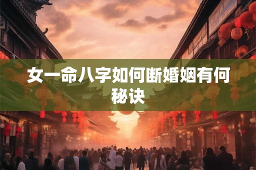 女一命八字如何断婚姻有何秘诀