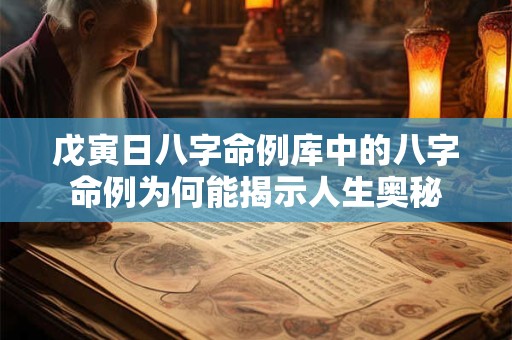 详细阅读:戊寅日八字命例库中的八字命例为何能揭示人生奥秘 戊寅日八字命例库中的八字命例为何能揭示人生奥秘