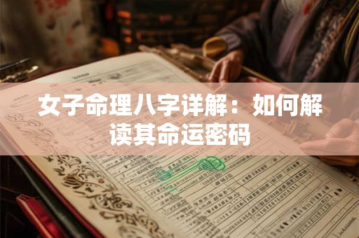 女子命理八字详解：如何解读其命运密码