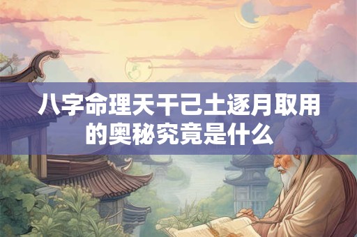 八字命理天干己土逐月取用的奥秘究竟是什么