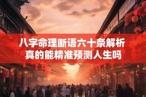 八字命理断语六十条解析 真的能精准预测人生吗