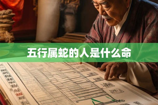 五行属蛇的人是什么命