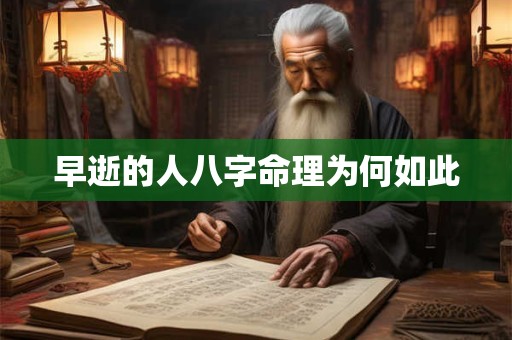 早逝的人八字命理为何如此