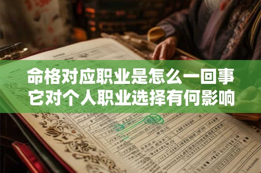 命格对应职业是怎么一回事它对个人职业选择有何影响