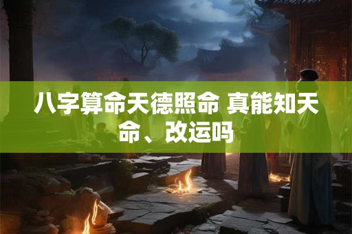 八字算命天德照命 真能知天命、改运吗