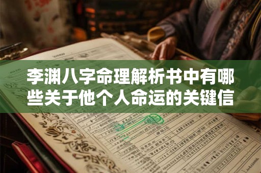 李渊八字命理解析书中有哪些关于他个人命运的关键信息