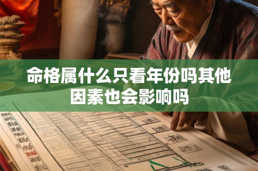 命格属什么只看年份吗其他因素也会影响吗