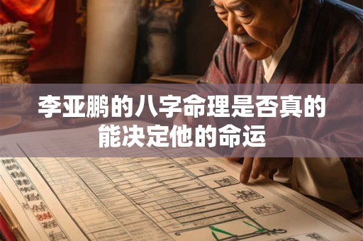 李亚鹏的八字命理是否真的能决定他的命运
