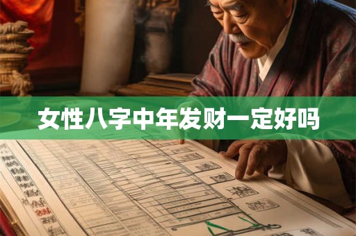 女性八字中年发财一定好吗