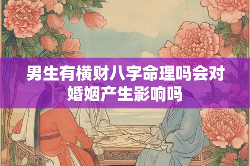 男生有横财八字命理吗会对婚姻产生影响吗
