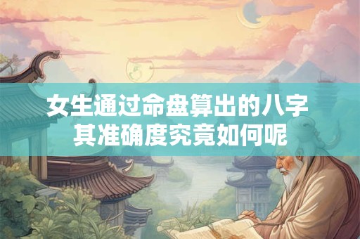 女生通过命盘算出的八字 其准确度究竟如何呢