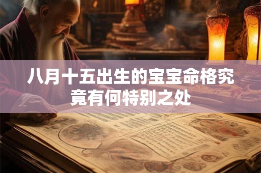 八月十五出生的宝宝命格究竟有何特别之处