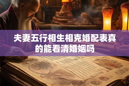 夫妻五行相生相克婚配表真的能看清婚姻吗